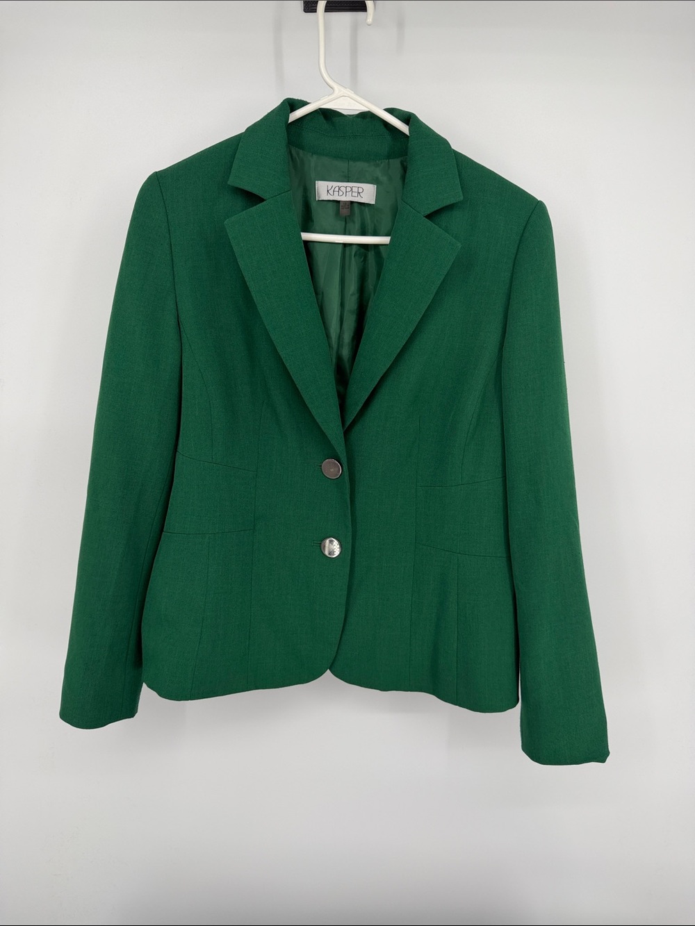 Kasper emerald Green Two-Button Tailored lined Blazer size 12